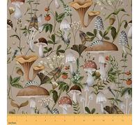 Mushroom Fabric by The Yard Watercolor Wild Jungle Plants Rustic Style Fabric for Kids Sewing Supplies Wild Dragonfly Moth Cute Strawberry Fabric for Room Decor and DIY Upholstery 2 Yards