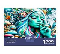 Mushroom Fae 1000pc Puzzle for Adults Trippy Psychedelic Charm Jigsaw Puzzle Extra-Thick Cardboard Stress Relief Travel Adults Kids 12+ Brain Training Puzzle 70x50cm/1000pcs