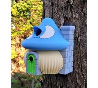 Mushroom Fairy House Birdhouse | 21 x 21 x 27 cm Whimsical Garden Décor | Outdoor Bird House for Small Birds | Weather-Resistant PETG Design