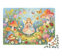Mushroom Fairy Jigsaw Puzzle 1000 Pieces Recyclable Whimsical Meadow Senior Puzzles Educational Game Decompression Ideal for Family And Friends Birthdays 52x38cm/1000pcs