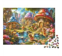 Mushroom Fairy Village Jigsaw Puzzle, 1000 Pcs For Adults | 70x50cm Cardboard, Brain Workout, Smooth Surface Finish, Adult Hobbyists, Stress Reduction