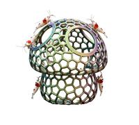 Mushroom Fish Tank Decor 3D Printed Hollow Out Porous