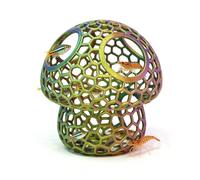 Mushroom Fish Tank Decor Hollow Out 3D Printed Realistic