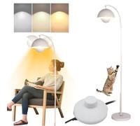 Mushroom Floor Lamp, Modern Dimmable Arc Standing Lamp with Foot Switch, 3 Color Modes, Simple Design for Living Room and Reading
