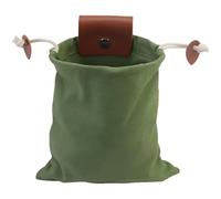 Mushroom Foraging Bag, Collapsible Outdoor Camping Foraging Pouch with PU Leather, Bushcraft Belt Dump Pouch, Lightweight Portable, Easy Single Handed Access, Versatile Storage for Hiking, Green