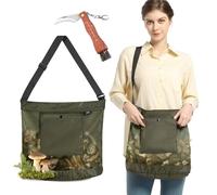 Mushroom Foraging Bag - Foraging Kit with Mesh Bag & Knife, Adjustable Shoulder Strap, Mushroom Basket with Smartphone Pocket - Mushroom Hunting Bag, Ideal Gift for Mushroom Foragers (1 Pack)