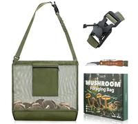 Mushroom Foraging Bag, Upgraded Foraging Bag with Mushroom Knife Morel Mushroom Bag, Mushroom Hunting Bag Foraging Pouch Best Mushroom Foraging Kit and Gift for Mushroom Foraging Lovers, Green,