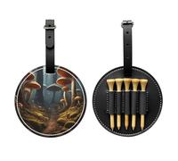 Mushroom Forest Black Printed Golf tee Storage Bag - for Men only, Durable PU Material, Easy to Carry, Enhance The Golf Experience