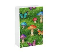 Mushroom Forest Green Cigarette Case Stylish Plastic Cigarette Holder Box for Women Men Portable Crush-Proof Cigarette Organizer