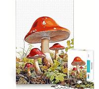 Mushroom Forest Nature 1000 Piece Jigsaw Puzzles for Adults Teenagers Clear Logic Toy Relax Time Perfect Cut Santa Wish Item (38x52cm)