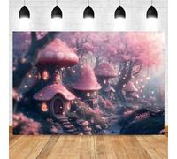 Mushroom Forest Photography Backdrop Fairy Tale Natural Jungle Girl Birthday Photo Background Decor