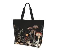 Mushroom Forest Tote Bag Women's Shoulder Handbags Plant Shopping Bags Water-Resistant Large Handbag with Inner Pocket for Work Travel School