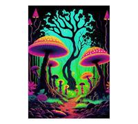 Mushroom Forest Tree Jigsaw Puzzle, 1000 Pcs Indoor Adult Game | 52x38cm Cardboard, Brain Workout, Tight Puzzle Fit, Adult Hobbyists, Stress Reduction