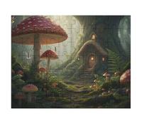 Mushroom Forest Wooden Jigsaw Puzzles for Adults 35/70/120/200/300/5001000 Pieces - Art for Wall Decor - Durable Poplar Wood, Zero Dust, UV Vibrant Print - Family Group Activity & Unique Gift