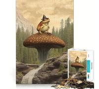 Mushroom Frog Adventurer 1000 Piece Jigsaw Puzzles for Adults Jigsaw Brain Skill Warm Time Exact Edge (38x52cm)