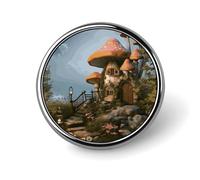 Mushroom Garden Round Badge for Men Women, Durable & Stylish Lapel Pins, Lightweight Metal Badges for Shirts, Jackets, Hats