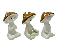 Mushroom Garden Statues | Cute Table Meditation Mushroom Resin Figurine - Desktop Ornament, Aesthetic Plant Statue for Living Room Cafes Bedroom Garden Lockers Bookshelves