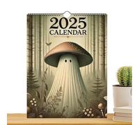 Mushroom Ghost 2025 Calendar, Vintage Cottage Centerpiece Ghost Calendar, Funny Wall Calendar 2025, Decorative Nature Inspired Art Paper Calendar For Mushroom Lover