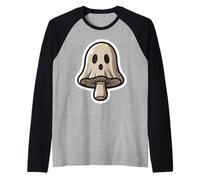 Mushroom Ghost Spooky Cottagecore Halloween Raglan Baseball Tee