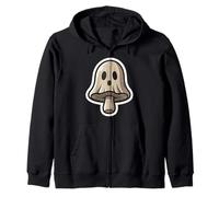 Mushroom Ghost Spooky Cottagecore Halloween Zip Hoodie