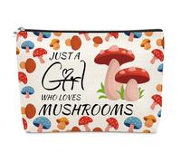 Mushroom Gifts Makeup Bag Mushrooms Gifts for Mushroom Lovers Women Sister Friend Mushrooms Lovers Cosmetic Bag Funny Christmas Birthday Gift for Fungi Lover Mom Pregnant Female Cosmetic Pouch
