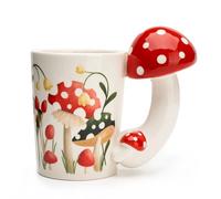 Mushroom Gifts Mushroom Mug for Women, 3D Cute Gif-t Mushroom Cup Dessert Cup Gift for Her, 14oz Funny Cartoon Hand-painted Ceramic Milk Tea Cup, Novelty Birthday Gifts for Her Women Girls Friend Kids