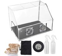 Mushroom Grow Box Kit - 90X60X60CM Still Air Box for Growing Mushrooms, Includes 2 Sprayer & Thermometer - Fresh Air Exchange - Portable Solution for Indoor Mushroom Cultivation