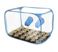 Mushroom Growing Kit Indoor Still Air Box with Dual Side Zippers for Mycology Cultivation Foldable Clear PVC Sterile Environment Chamber 35.5x23.5x23.5 Inch(blue)