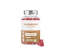 Mushroom Gummies - Lion's Mane, Reishi & Cordyceps Mushroom Complex, Functional Mushroom Supplement for Focus, Energy & Balance, Vitamin B6, Mixed Berry Flavour, Vegan, 60 Gummies