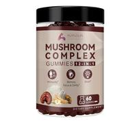 Mushroom Gummies w/Lion's Mane, Reishi, Chaga, Maitake, Ginseng & Shiitake | Vegan Mushroom Complex Supplement with Ashwagandha and Black Pepper for Brain, Focus & Cognition - 60 Gummies