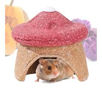 Mushroom Hamster Habitat, Small Pet Chewing Toy, Sturdy Animal Shelter for Extra Enrichment, Modern Pet Cage Accessory with Sl esign, Portable with Natural Style, Habitat
