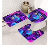 Mushroom Hat Girl Bathroom Rugs Sets 3 Piece, Soft Absorbent Memory Foam Bath Mats And U Shaped Contour Toilet Rug, Home Decoration, Quick Dry