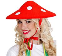 Mushroom Hat Toadstool Fancy Dress Costume Red White Adult Unisex