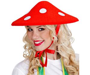 Mushroom Hat Toadstool Fancy Dress Costume Red White Adult Unisex