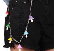 Mushroom Head Acrylic Waist Chain - Minimalist Ins Style Alloy Pant/Bag/Keychain Accessory, Single-Loop Unisex Jewelry for Teens & Adults, All Seasons, 20 inches, Metal