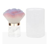 Mushroom Head Nail Dust Brush Multifunctional Cosmetic Brush with Transparent Base Synthetic Fibre Bristles for Nail Cleaning Foundation Powder Makeup Single Set (D)