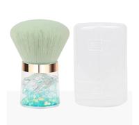 Mushroom Head Nail Dust Brush Multifunctional Cosmetic Brush with Transparent Base Synthetic Fibre Bristles for Nail Cleaning Foundation Powder Makeup Single Set (C)