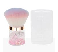 Mushroom Head Nail Dust Brush Multifunctional Cosmetic Brush with Transparent Base Synthetic Fibre Bristles for Nail Cleaning Foundation Powder Makeup Single Set (B)