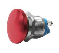 Mushroom Head Push Button Switch 22mm Metal Momentary Self Reset 1no Screw Terminals Ip65 Waterproof For Industrial Control Panel Green Color(red)