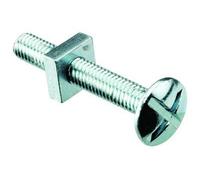 MUSHROOM HEAD ROOFING BOLTS WITH SQUARE NUTS (ZINC & CLEAR) M8 X 40mm (PACK OF 10)