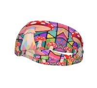 Mushroom Headbands for Women Or Man - Sweat Band with Adjustable for Running, Yoga, Gym and Sports