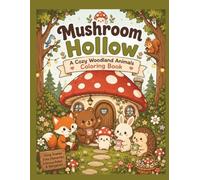 Mushroom Hollow: A Cozy Woodland Animals Coloring Book Featuring Cute Forest Friends, Mushroom Creatures, and Cozy Cottage Scenes