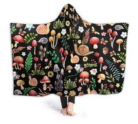 Mushroom Hooded Blanket Mushrooms Gifts for Women Soft Fleece Flannel Mushroom Throw Wearable Blanket All Season Plant Blankets for Bed Decorative 60"x50" for Teens