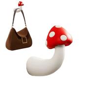 Mushroom Hooks, Mushroom Wall Art, Botanical Print, Traceless and No Drilling, Made of Sturdy Resin, This Cute, Mushroom-shaped Hanger Serves as a Versatile Holder for Towels, Bags