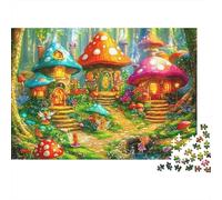 Mushroom House Forest Jigsaw Puzzle for Adults 1000 Piece Jigsaw Puzzle Paper Fairy Tale Relaxation Home Decor Gift 70x50cm/1000pcs