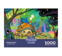 Mushroom House in Forest Jigsaw Puzzles Puzzle for Adults Kids. 1000 Pieces Magical Lights Impossible Challenge Toy Educational Game Home Decoration for Adults& Kids Age 14 Years Up 52x38cm/1000pcs