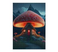 Mushroom House in The Mountains Vivid Jigsaw Puzzle for Adults, 300 PCS | A flexible puzzle activity - steady puzzle progress at home.