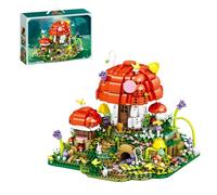 Mushroom House Mini Building Blocks, Creative Ganoderma Treehouse Construction Building Blocks, Office Home Collectible Architecture Decoration, Gifts for Adults and Kids, 2798 PCS
