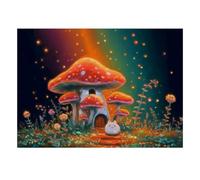 Mushroom House Night 1000pcs Mini Puzzle For Adults Challenging | 70x50cm Cardboard Living Room Decor Smooth Surface Birthday Gift Mind Relaxation