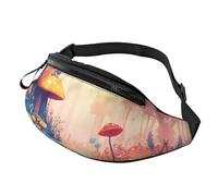 Mushroom House Trendy Printed Crossbody Bag Colorful Unisex Crossbody Waist Pack Mushroom Garden Adjustable Waist Fanny Pack Outdoor Adventurers - Durable Pack for Hiking/Camping Gear 14X35CM